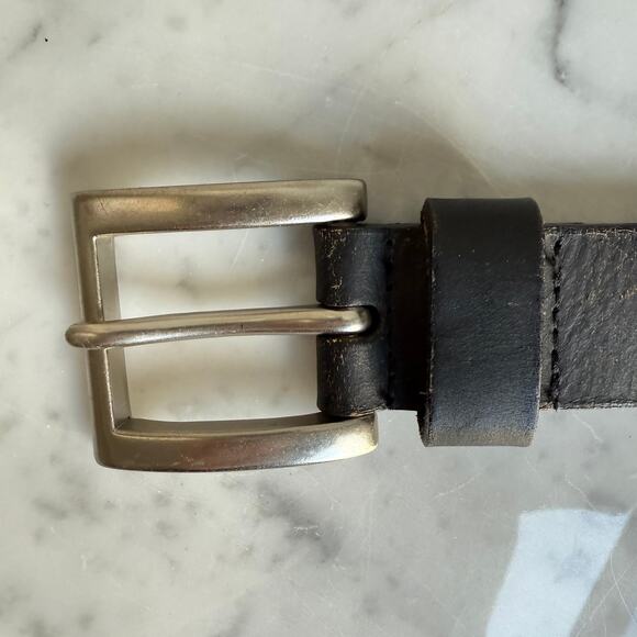 Studded Leather Black Belt - Unisex Medium - Punk Pyramid Silver Studs - Picture 9 of 15